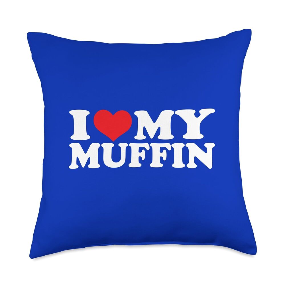 7767 I Love My Muffin, I Heart Muffin Throw Pillow